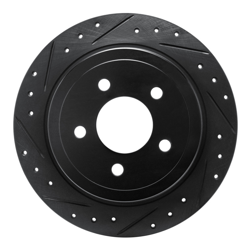 Ford Explorer Sport Brake Rotor (1) - Rear Left - R1 Concepts - Drilled & Slotted - Black - `03-`05